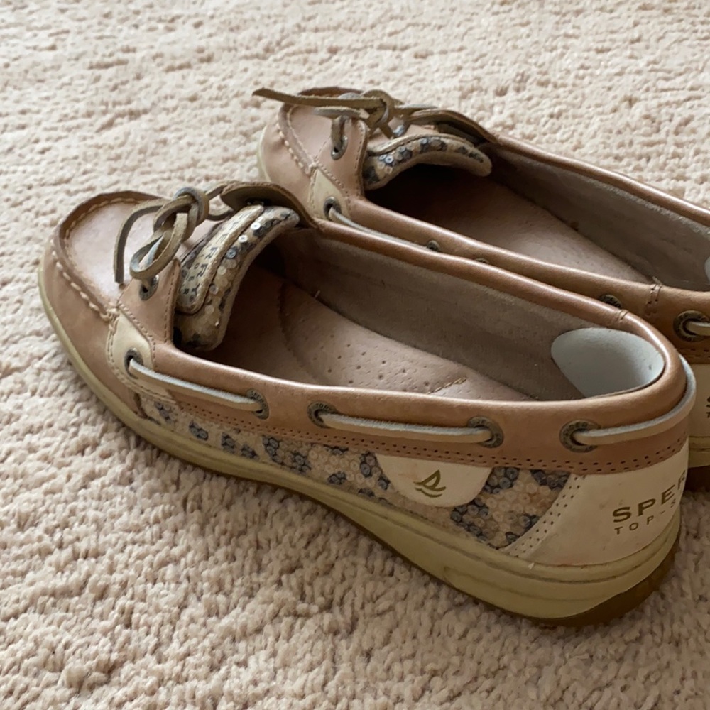 Like new! Sperry loafers with animal print detail